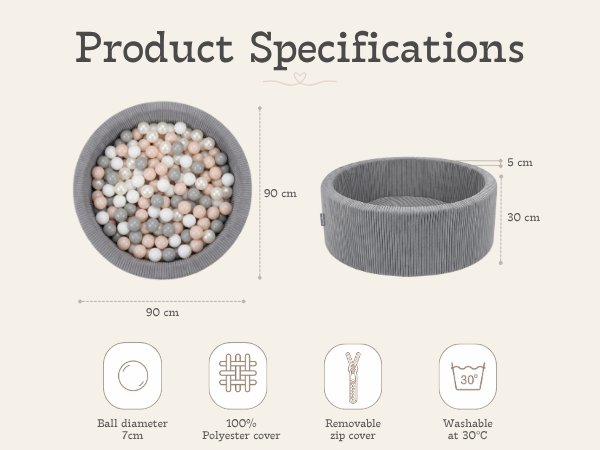 ball pit dimensions and details