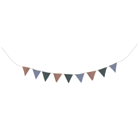 KiddyMoon Garland decoration for kids room , Forest Green/ Desert Pink/ Ice Blue