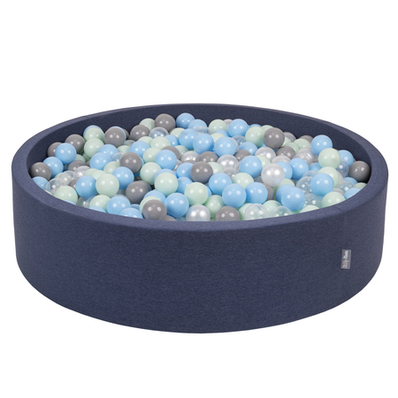 KiddyMoon Soft Ball Pit Round  7Cm /  2.75In For Kids, Foam Ball Pool Baby Playballs Children, Certified  Made In The EU, Dark Blue: Pearl/ Grey/ Transparent/ Babyblue/ Mint