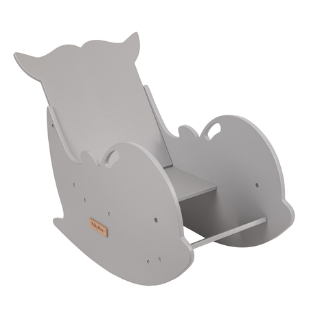 KiddyMoon Wooden Rocker For Kids Rocking Chair Animal Montessori Dolphin AR-001, Grey