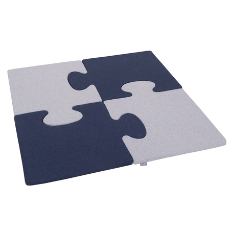 KiddyMoon soft foam puzzle set for children 4pcs, Light Grey/Dark Blue