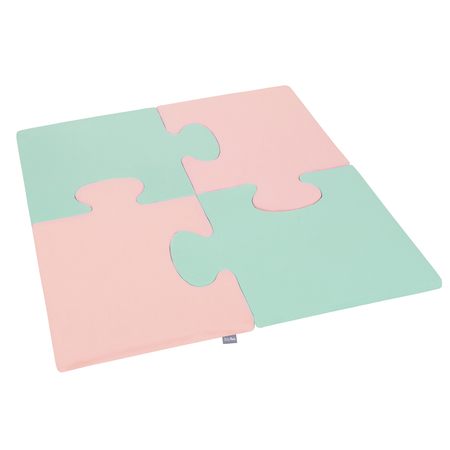 KiddyMoon soft foam puzzle set for children 4pcs, Pink/Mint