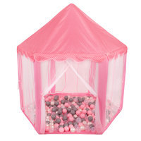 Play Tent Princess Castle with Balles 6 cm for Girls, Pink: Pearl/ Grey/ Transparent/ Light Pink