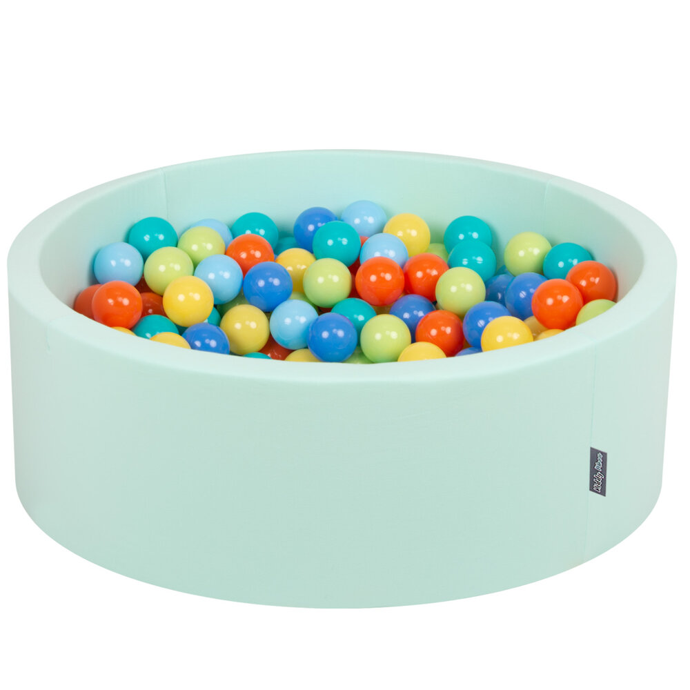KiddyMoon Baby Foam Ball Pit with Balls 7cm / 2.75in Certified, Mint L