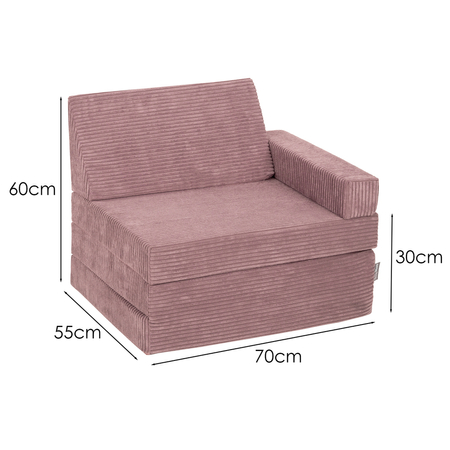 KiddyMoon Armchair Kids Foldable Children Multifunctional Foam Mattress Sofa Bed Folding Toddler Couch Chair for Playroom Bedroom Living Room, , 70x55x30 cm