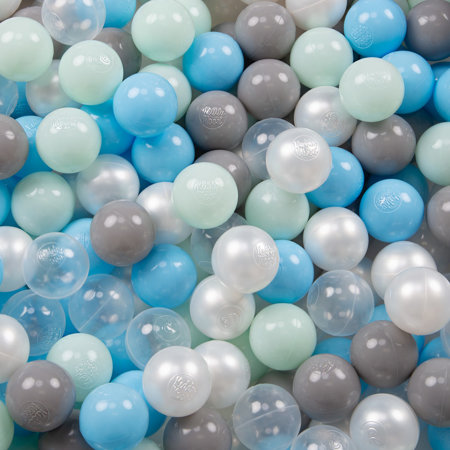 KiddyMoon Baby Ballpit with Balls 7cm /  2.75in Certified Cars, Cars-Beige: Pearl/ Grey/ Transparent/ Babyblue/ Mint