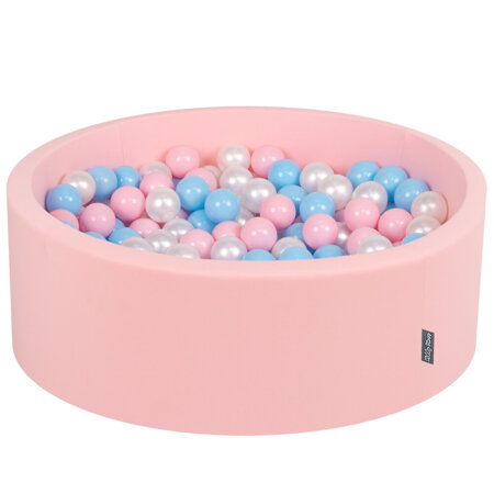 KiddyMoon Baby Foam Ball Pit with Balls 7cm /  2.75in Certified, Pink: Baby Blue/ Light Pink/ Pearl