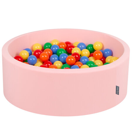 KiddyMoon Baby Foam Ball Pit with Balls 7cm /  2.75in Certified, Pink: Yellow/ Green/ Blue/ Red/ Orange