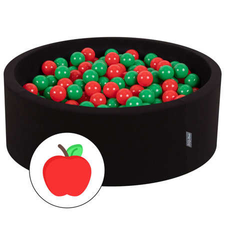 KiddyMoon Baby Foam Ball Pit with Balls 7cm /  2.75in Certified made in EU, Apple:  Green/ Red