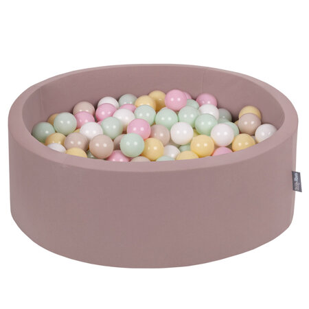 KiddyMoon Baby Foam Ball Pit with Balls 7cm /  2.75in Certified made in EU, Heather: Pastel Beige/ Pastel Yellow/ White/ Mint/ Powder Pink