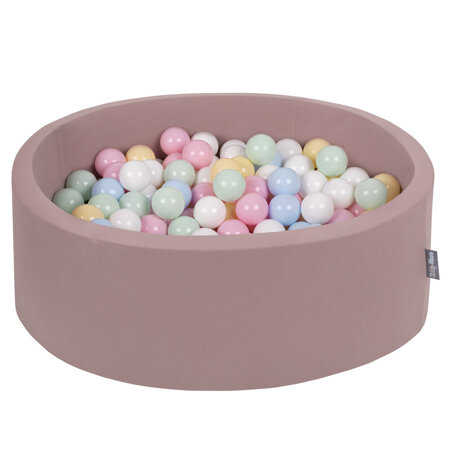 KiddyMoon Baby Foam Ball Pit with Balls 7cm /  2.75in Certified made in EU, Heather: Pastel Blue/ Pastel Yellow/ White/ Mint/ Powder Pink