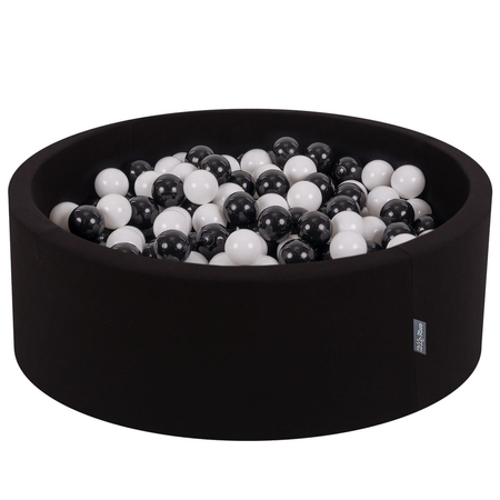 KiddyMoon Baby Foam Ball Pit with Balls 7cm /  2.75in Certified made in EU, Panda:  Black/ White