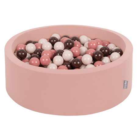 KiddyMoon Baby Foam Ball Pit with Balls 7cm /  2.75in, Cinnamon:  Pastel Beige/ Salmon/ Brown