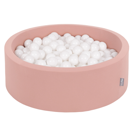 KiddyMoon Baby Foam Ball Pit with Balls 7cm /  2.75in, Cinnamon:  White