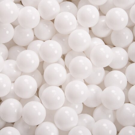 KiddyMoon Baby Foam Ball Pit with Balls 7cm /  2.75in Made in EU, Dark Grey: White