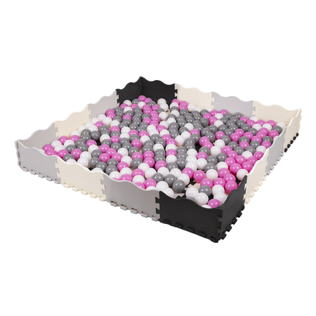 KiddyMoon Foam Playmat, Grey/ White/ Pink