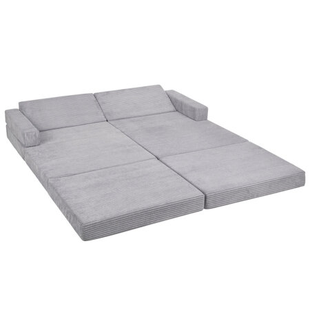 KiddyMoon Foam Sofa for Children Multifunctional Mattress Armchair Kids Foldable  Bed Folding Toddler Couch Chair for Playroom Bedroom Living Room, Dark Grey