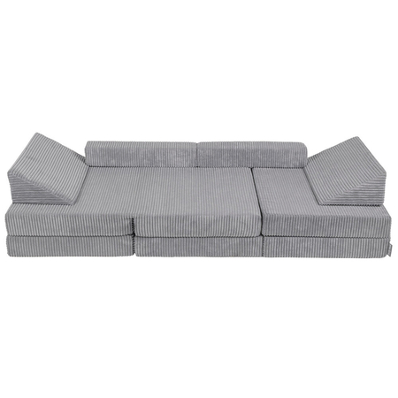 KiddyMoon Foam Sofa for Children Multifunctional Mattress Armchair Kids Foldable  Bed Folding Toddler Couch Chair for Playroom Bedroom Living Room, Dark Grey