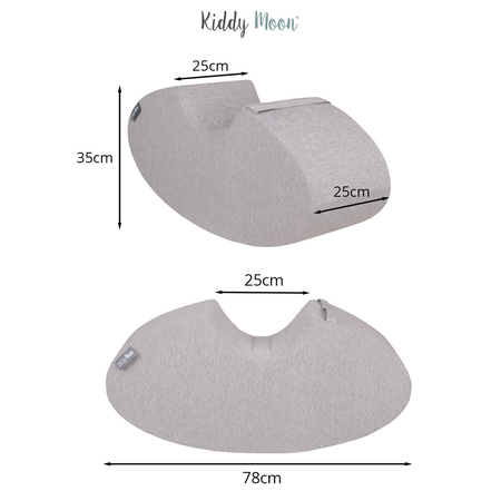 KiddyMoon Foam Soft Seesaw Rocker Ride-On Hopper Bean Bouncy Jumping Playing for Children, Montessori Toy For Kids Made of Foam Certified, Made in The EU, Lightgrey