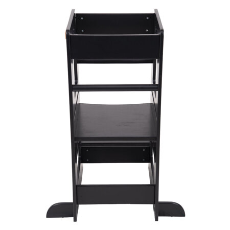 KiddyMoon Kitchen Helper For Kids Step Stool Learning Tower for Children Learning Chair Adjustable Height Level Montessori Furniture, Babies Kitchen Gadgets, ST-003, Black, 91,5x39,3x49,4