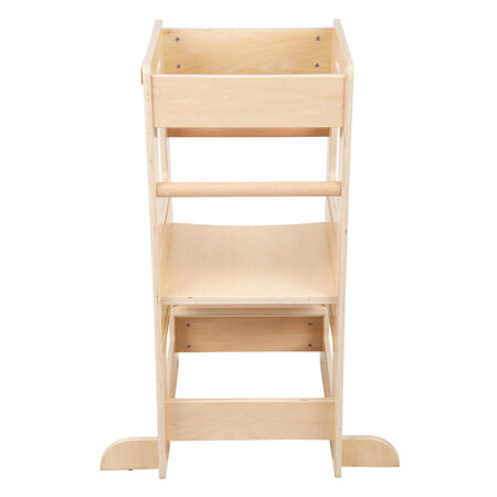 KiddyMoon Kitchen Helper For Kids Step Stool Learning Tower for Children Learning Chair Adjustable Height Level Montessori Furniture, Babies Kitchen Gadgets, ST-003, Natural, 91,5x39,3x49,4