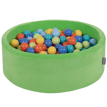 KiddyMoon Soft Ball Pit Round 7cm /  2.75In for Kids, Foam Velvet Ball Pool Baby Playballs, Green Peas: Light Green/ Orange/ Turquoise/ Blue/ Babyblue/ Yellow