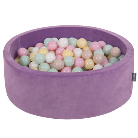 KiddyMoon Soft Ball Pit Round 7cm /  2.75In for Kids, Foam Velvet Ball Pool Baby Playballs, Lavender Purple: Pastel Beige/ Pastel Yellow/ White/ Mint/ Light Pink