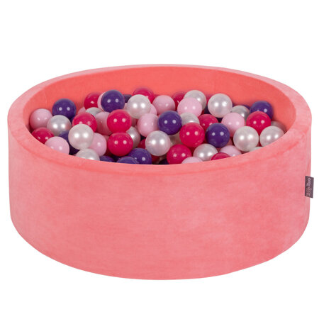 KiddyMoon Soft Ball Pit Round 7cm /  2.75In for Kids, Foam Velvet Ball Pool Baby Playballs, Watermelon Pink: Light Pink/ Pearl/ Purple/ Dark Pink