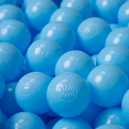 KiddyMoon Soft Plastic Play Balls 6cm /  2.36 Multi Colour Made in EU, Baby Blue
