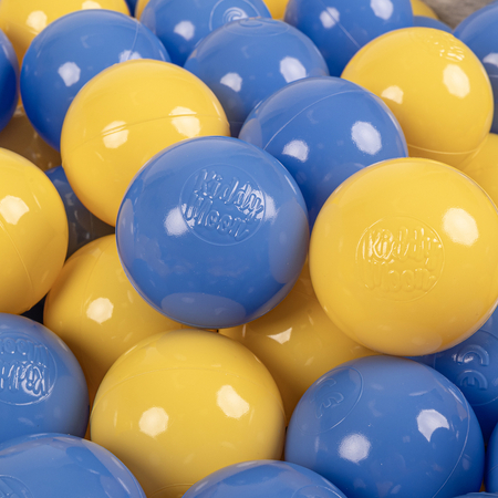 KiddyMoon Soft Plastic Play Balls 6cm /  2.36 Multi Colour Made in EU, Blue/ Yellow