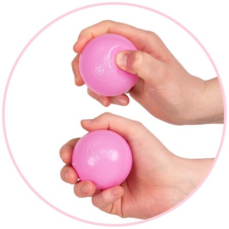 KiddyMoon Soft Plastic Play Balls 6cm /  2.36 Multi Colour Made in EU, Light Pink/ Pearl/ Transparent