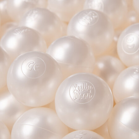KiddyMoon Soft Plastic Play Balls 6cm /  2.36 Multi Colour Made in EU, Pearl