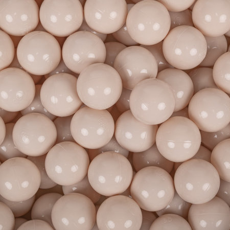 KiddyMoon Soft Plastic Play Balls 7cm/ 2.75in Mono-colour certified Made in EU, Pastel Beige