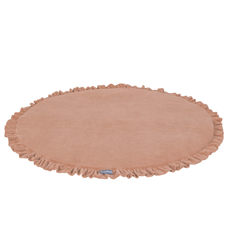 KiddyMoon Wooden Baby Gym for Newborns with Play Mat BT-001, Natural With Desert Pink Play Mat