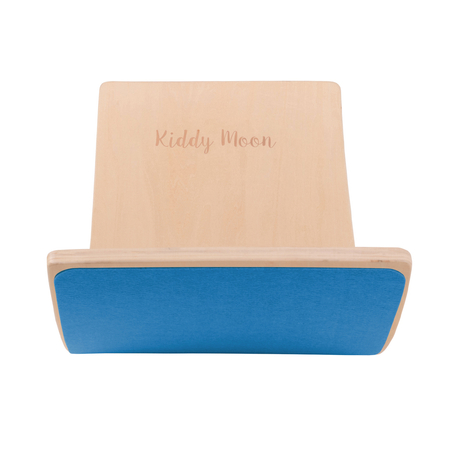 KiddyMoon Wooden Balance Board for Children Wooden Swing Board Montessori Toy for Kids Balancing Board for Babies 80x30cm, Natural/ Blue Felt