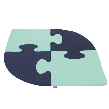 KiddyMoon soft foam puzzle set for children 4pcs, Dark Blue/ Mint