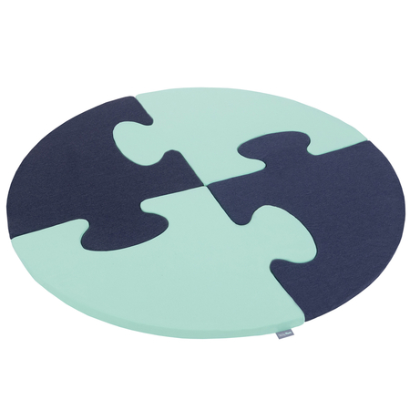 KiddyMoon soft foam puzzle set for children 4pcs, Dark Blue/Mint
