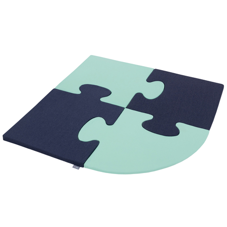 KiddyMoon soft foam puzzle set for children 4pcs, Dark Blue/Mint