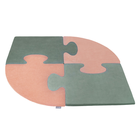 KiddyMoon soft foam puzzle set for children 4pcs, Desert Pink/ Forest Green