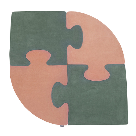 KiddyMoon soft foam puzzle set for children 4pcs, Desert Pink/ Forest Green