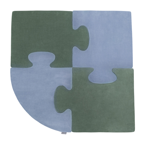 KiddyMoon soft foam puzzle set for children 4pcs, Forest Green/Ice Blue