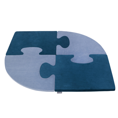 KiddyMoon soft foam puzzle set for children 4pcs, Lagoon Turquoise/ Ice Blue