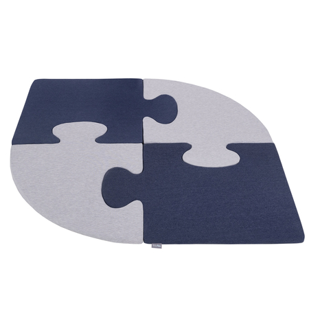 KiddyMoon soft foam puzzle set for children 4pcs, Light Grey/ Dark Blue