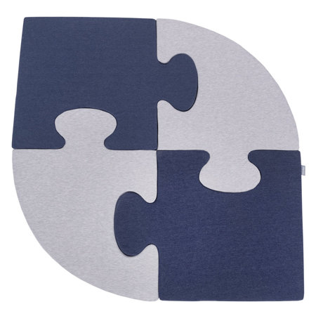 KiddyMoon soft foam puzzle set for children 4pcs, Light Grey/ Dark Blue