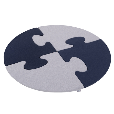 KiddyMoon soft foam puzzle set for children 4pcs, Light Grey/Dark Blue