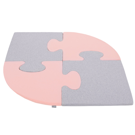 KiddyMoon soft foam puzzle set for children 4pcs, Pink/ Light Grey