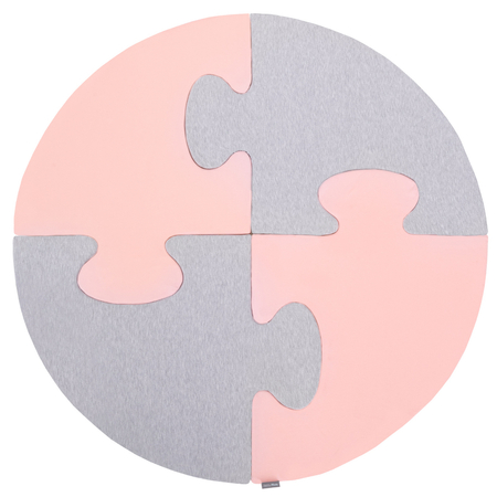 KiddyMoon soft foam puzzle set for children 4pcs, Pink/Light Grey