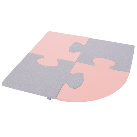 KiddyMoon soft foam puzzle set for children 4pcs, Pink/Light Grey