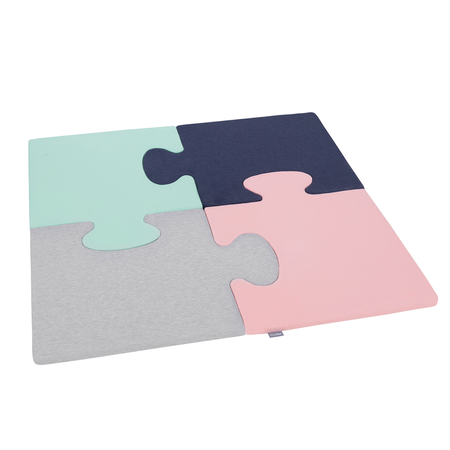 KiddyMoon soft foam puzzle set for children 4pcs, Pink/Mint/Light Grey/Dark Blue