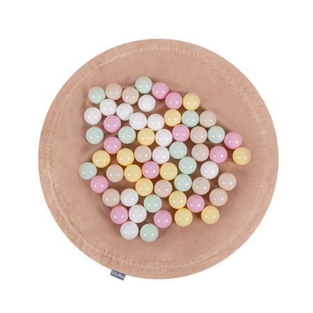 KiddyMoon velvet play mat and bag 2in1 for kids, Desert Pink: Pastel Beige/ Pastel Yellow/ White/ Mint/ Powder Pink